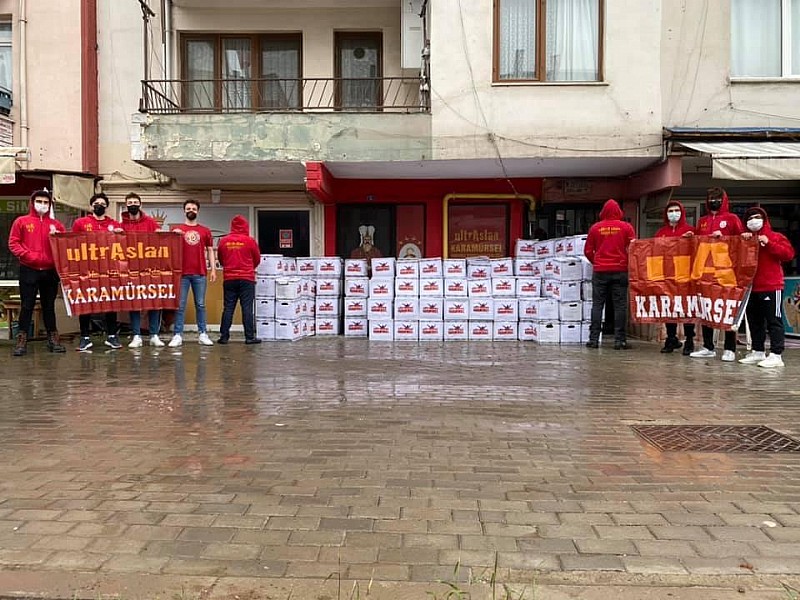 UltrAslan Karamürsel den Erzak Yardımı