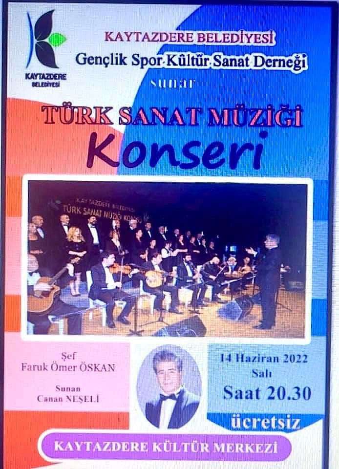 Kaytazdere de Türk Sanat Müziği Konseri Bu Akşam	
