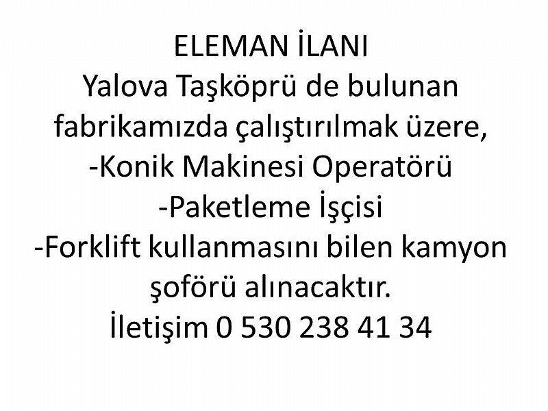 ELEMAN İLANI