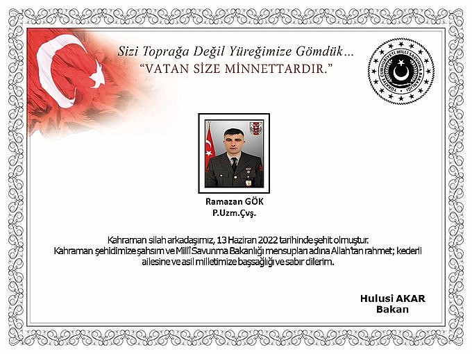 Acı haber geldi. 1 şehidimiz var	
