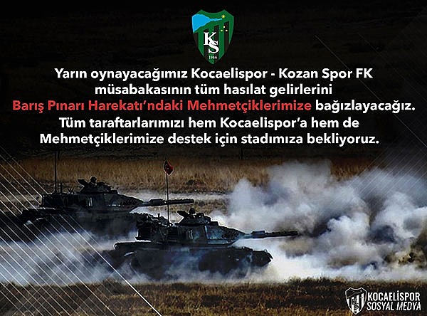 Kocaelispor dan Mehmetçiğe Destek