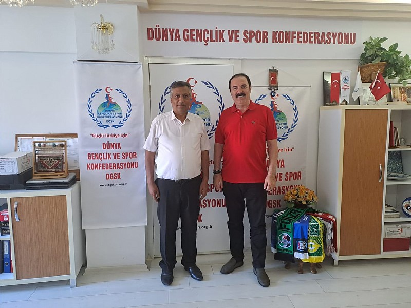 Uluslararası Gazeteciler Cemiyeti Genel Başkanı Ahmet Öz'den Dünya Gençlik ve Spor Konfederasyonu DGSK' ya ziyaret