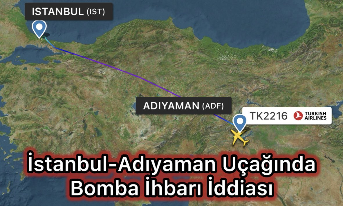 İstanbul-Adıyaman seferinde bomba ihbarı