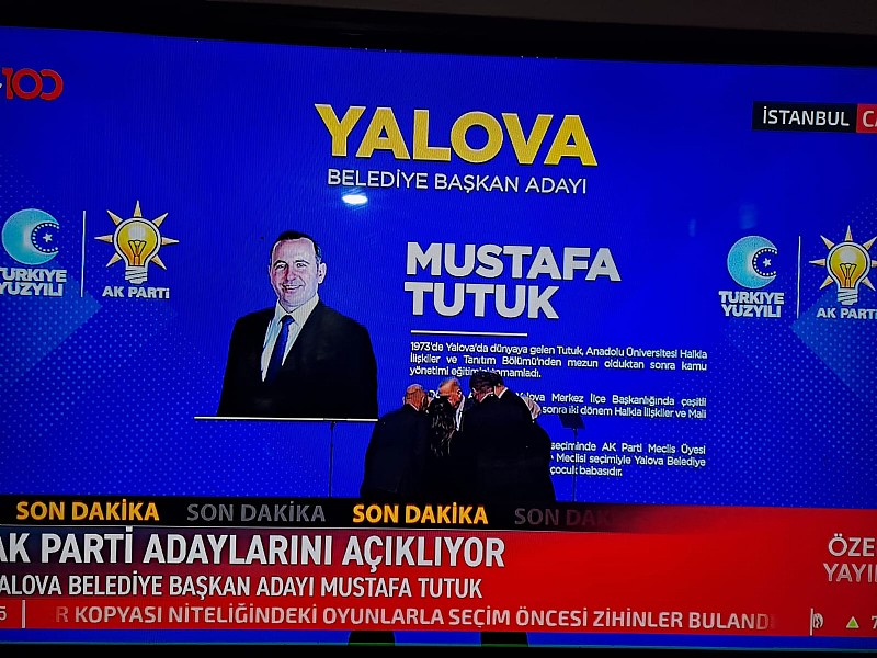 Ak Parti Yalova Belediye Başkan Adayı Mustafa Tutuk