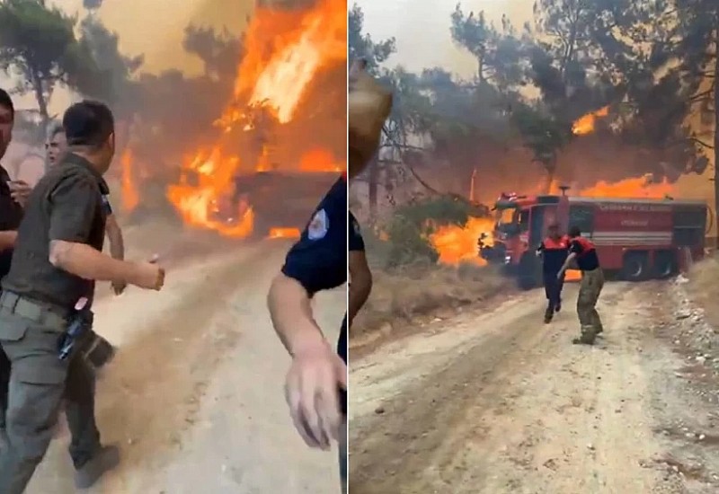 Çanakkale'de orman yangını! Alevler hastaneye yaklaştı