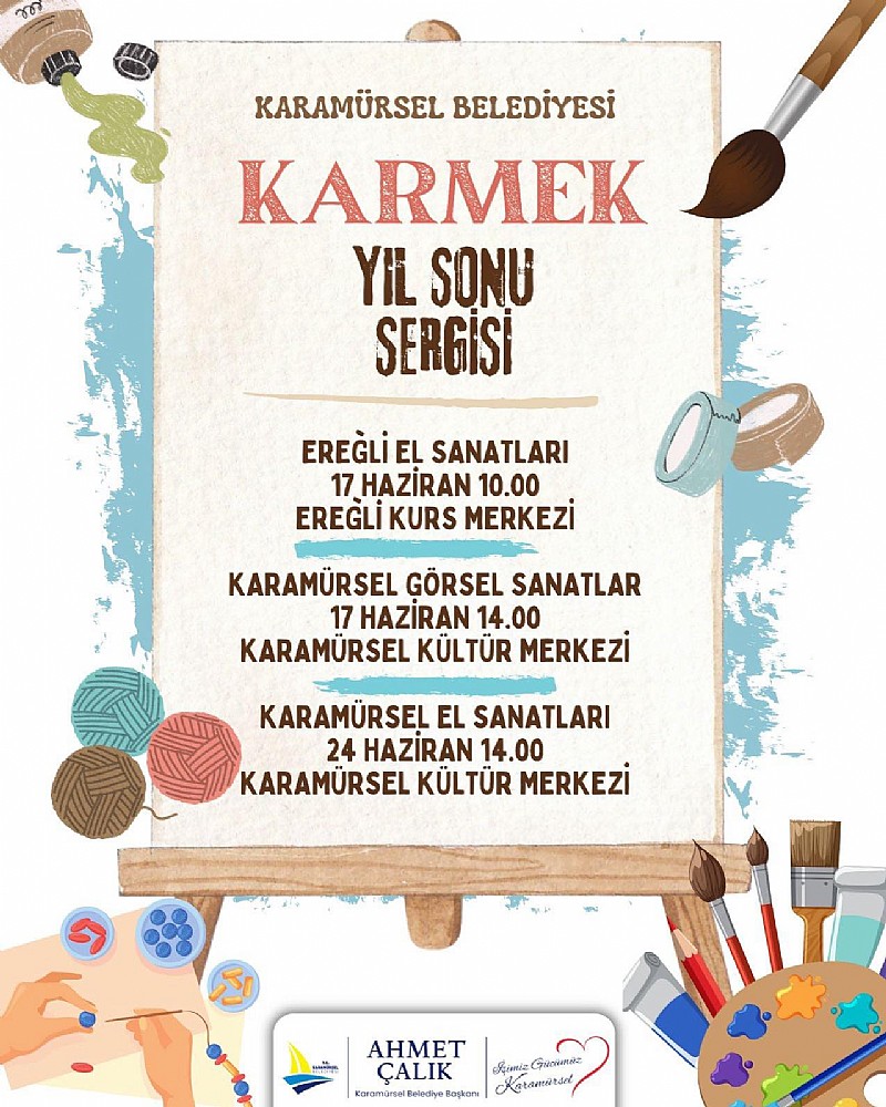 Karamürsel Belediyesi KARMEK Kurslarının Yıl Sonu Sergileri Açılıyor