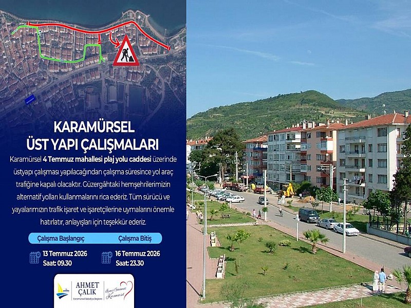 Karamürsel’de Plaj Yolu Caddesi Trafiğe Kapatıldı!	