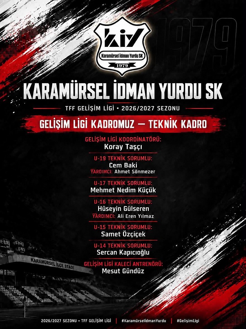Karamürsel İdmanyurdu’nun Gelişim Ligi teknik kadrosu belli oldu