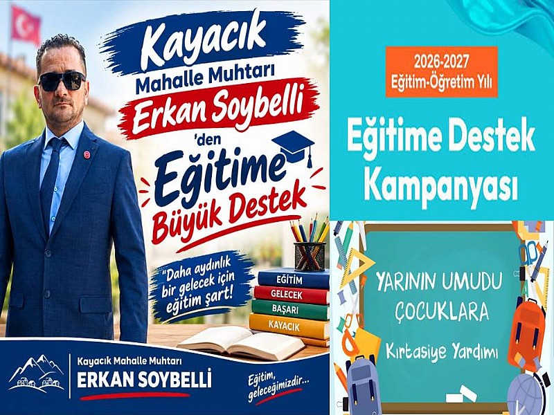 Karamürsel Kayacık Mahallesi Muhtarı Erkan Soybelli’den  “Eğitime Destek Kampanyası