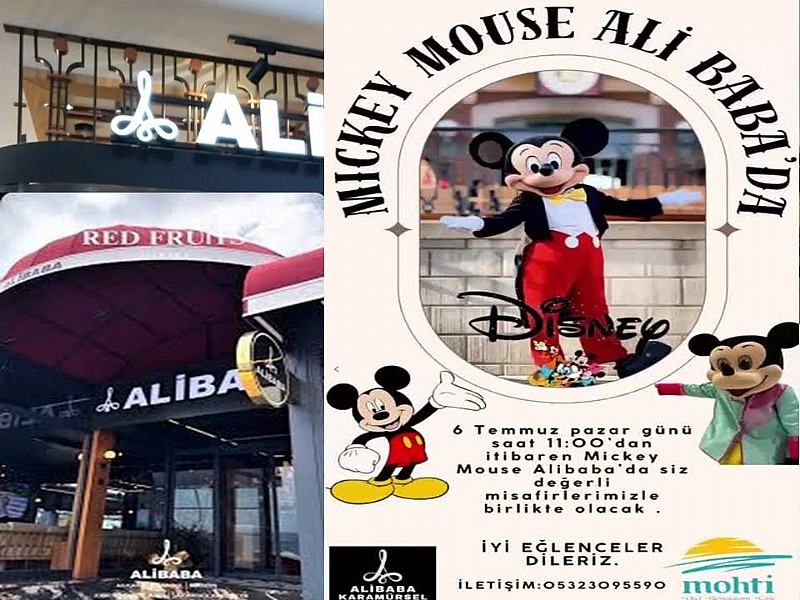 Karamürsel Alibaba Lounge,  bu Pazar günü çocukları Mıckey Mouse ile buluşturuyor