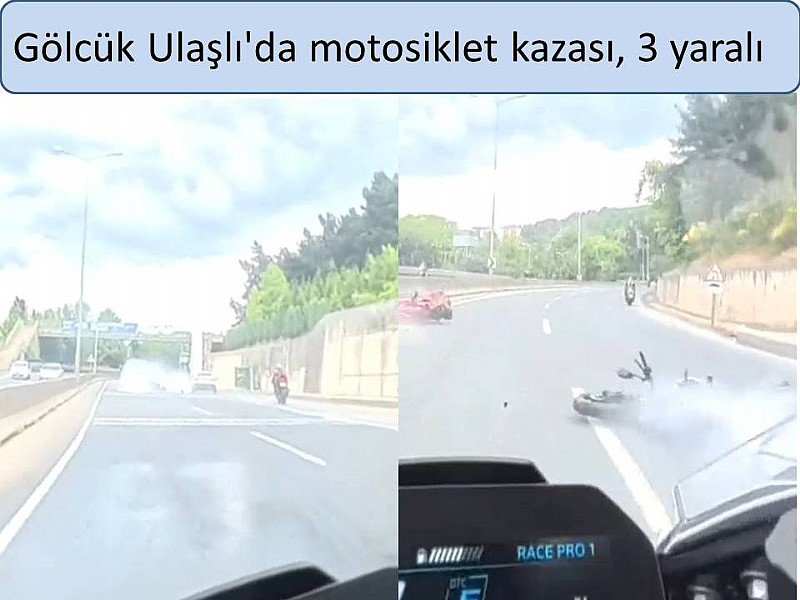 Gölcük Ulaşlı'da motosiklet kazası, 3 yaralı