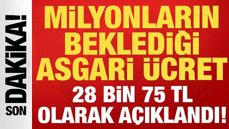 2026 yılı asgari ücreti belli oldu!